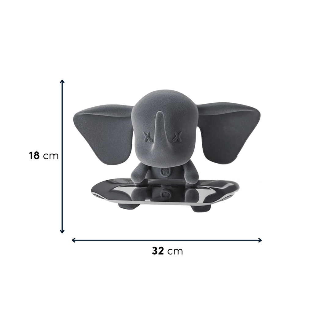 Grey Color Cute Elephant Statue with Tray - The Golden Theory
