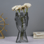 Grey Face-Shaped Glass Vase with Unique Artistic Design - The Golden Theory