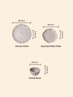 Grey Ripple Textured Ceramic Dinner Set of 18 - The Golden Theory