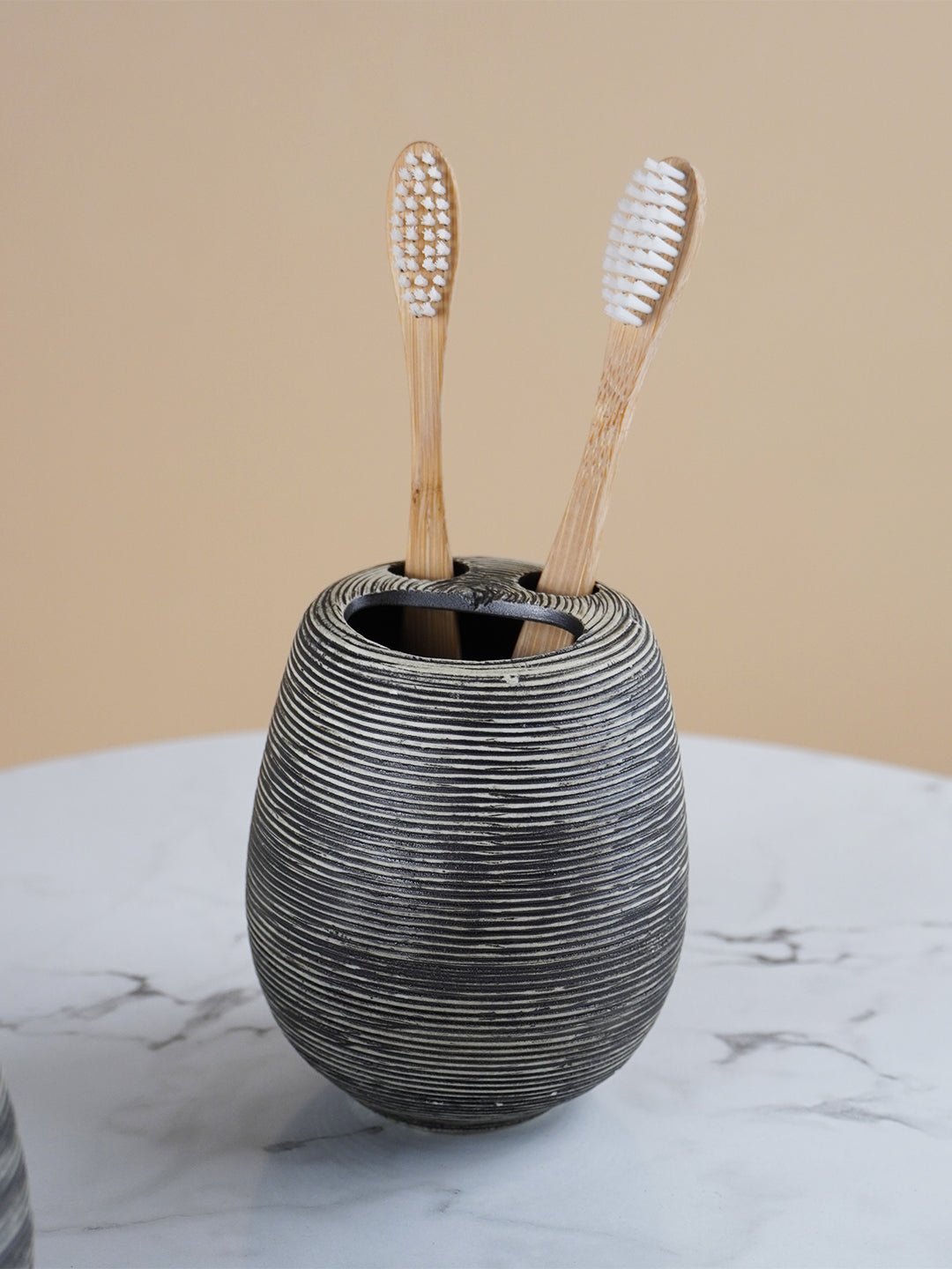 Grey Striped Bathroom Set Secondary image