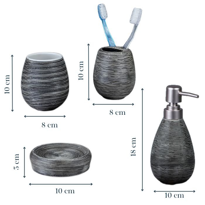 Grey Striped Bathroom Set - The Golden Theory