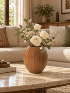 Half-Matte Half-Gloss Ceramic Flower Vase - The Golden Theory