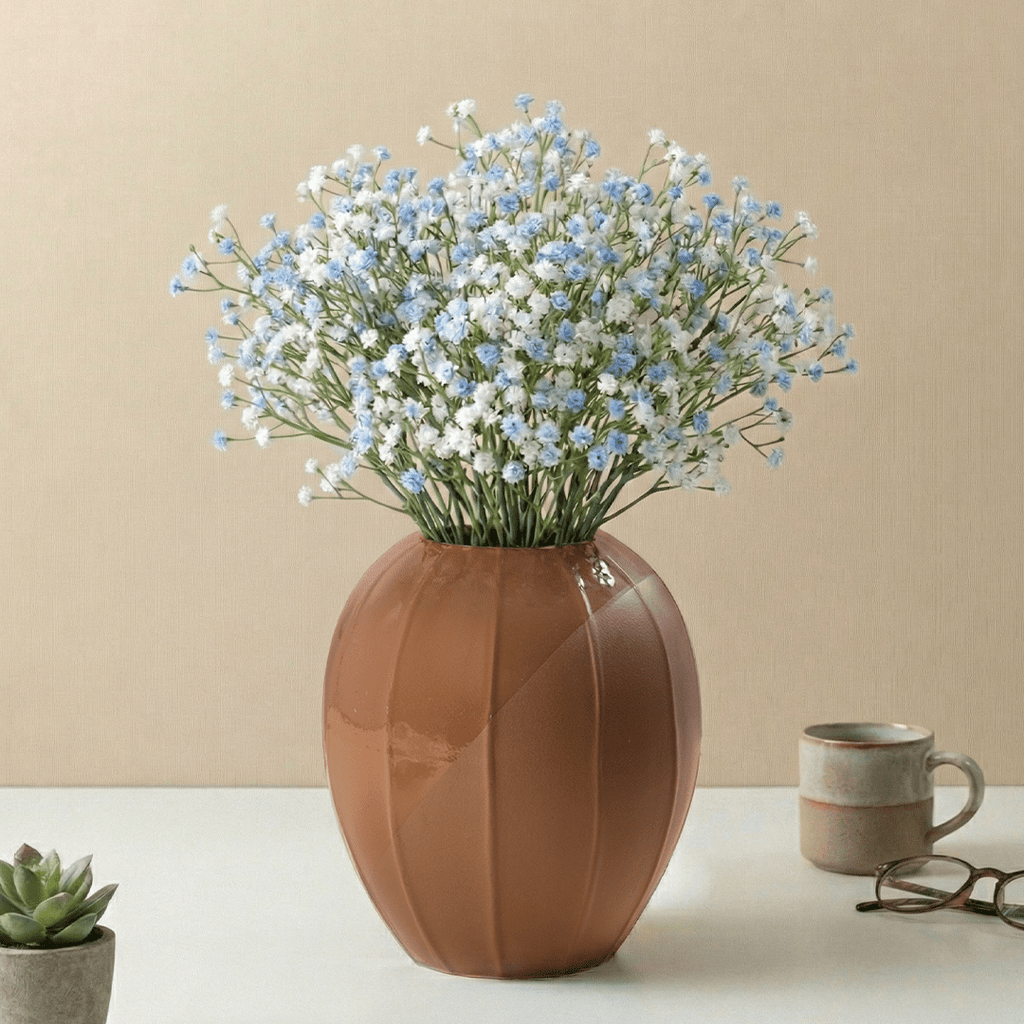 Half-Matte Half-Gloss Ceramic Flower Vase - The Golden Theory