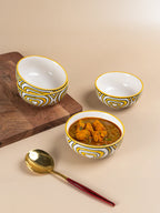 Hand-Painted Yellow Ceramic Bowls - Set of 4 - The Golden Theory