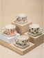 Handcrafted Ceramic Cup and Saucer Set of 4 with Playing Cards Design - The Golden Theory