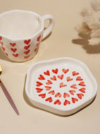 Handcrafted Ceramic Cup and Saucer Set of 4 with Playing Cards Design - The Golden Theory
