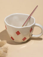 Handcrafted Ceramic Cup and Saucer Set of 4 with Playing Cards Design - The Golden Theory