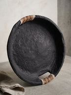 Handcrafted Paper Mache Decorative Tray - The Golden Theory