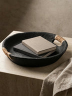 Handcrafted Paper Mache Decorative Tray - The Golden Theory