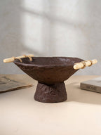 Handcrafted Paper Mache Pedestal Bowl - The Golden Theory