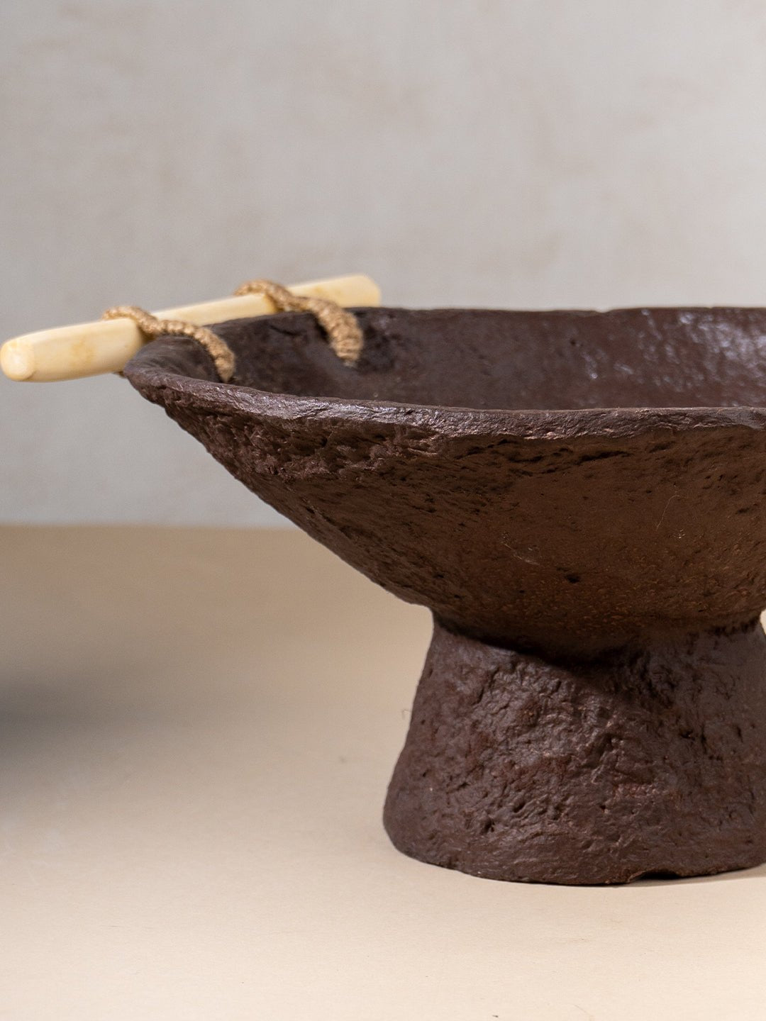 Handcrafted Paper Mache Pedestal Bowl - The Golden Theory