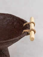 Handcrafted Paper Mache Pedestal Bowl - The Golden Theory