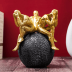Hear no evil, see no evil, speak no evil Sculpture - The Golden Theory