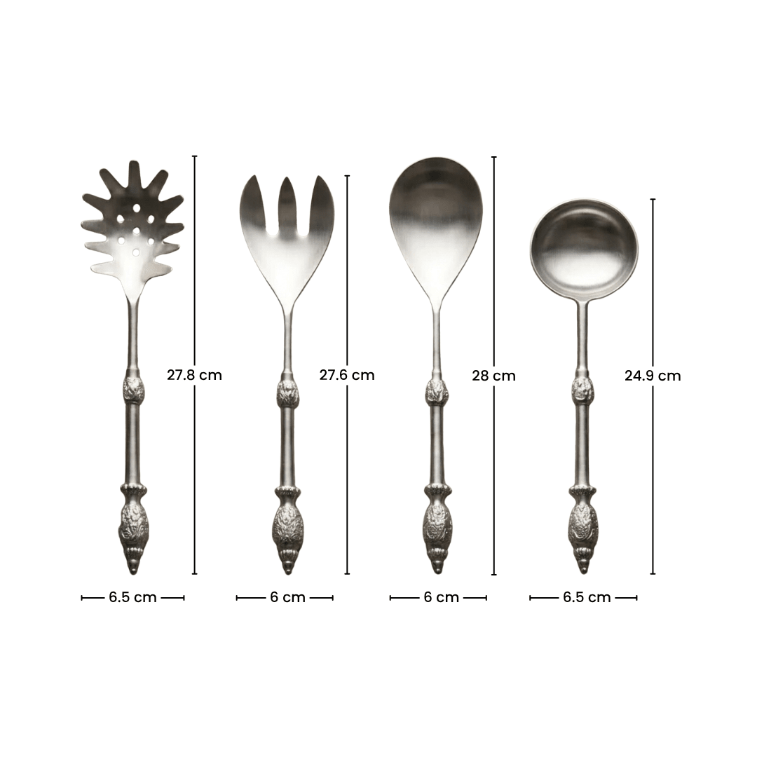 Heritage Collection 4-Piece Stainless Steel Serving Set - The Golden Theory
