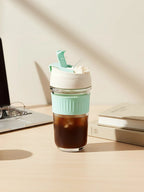 Iced Coffee Sipper with Mint Silicone Grip - The Golden Theory