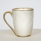Ivory Ceramic Mug and Crescent Plate Set - The Golden Theory