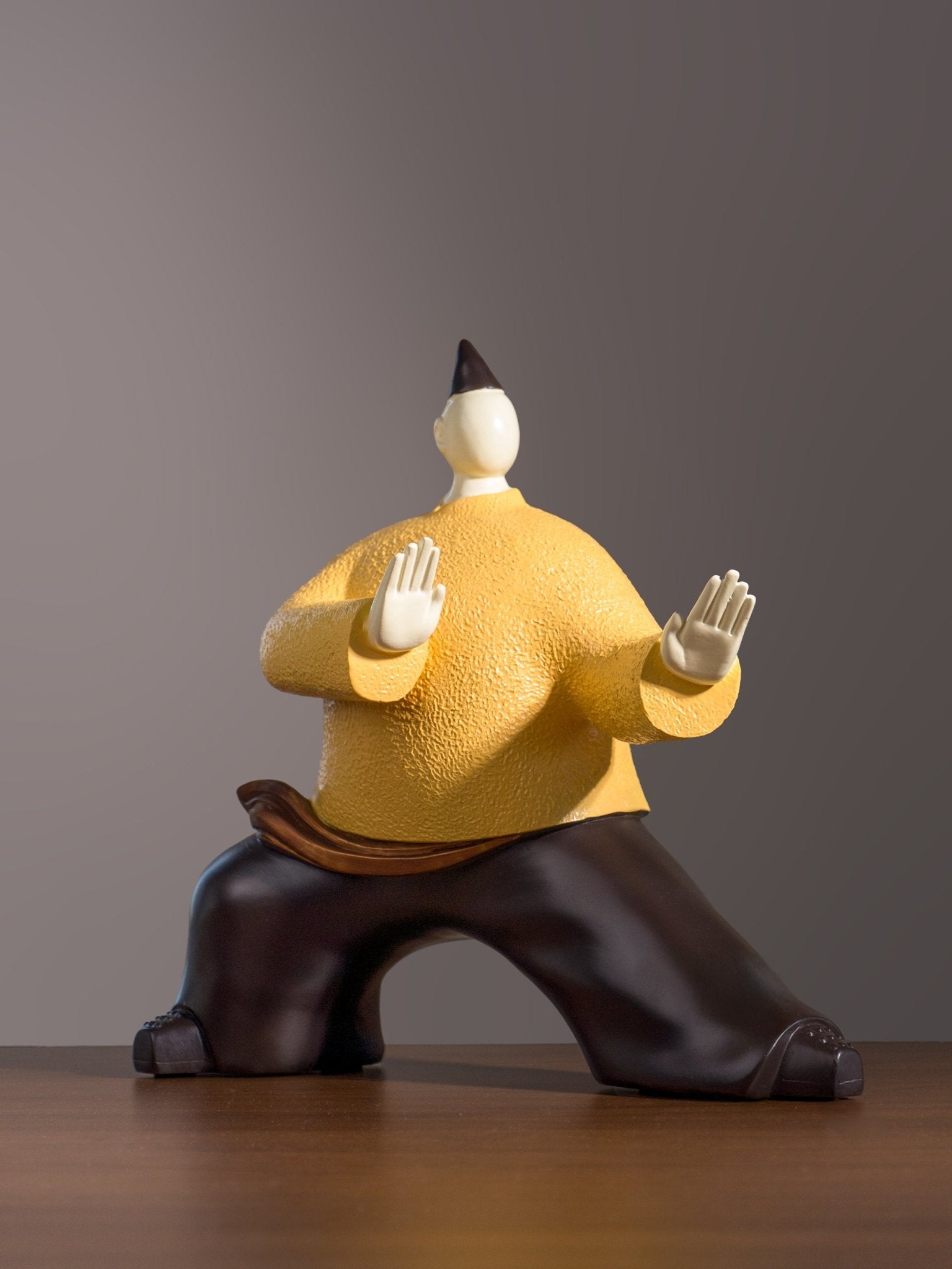 Kung Fu Master Figurine – Double Palm Guard Pose - The Golden Theory Main image