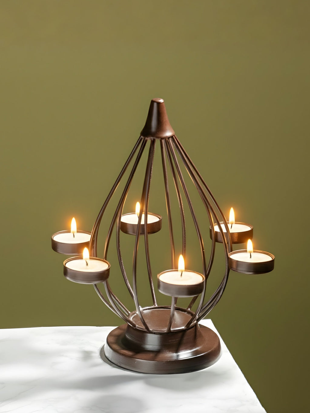 Lantern-Style Modern Brass Tealight Holder - The Golden Theory