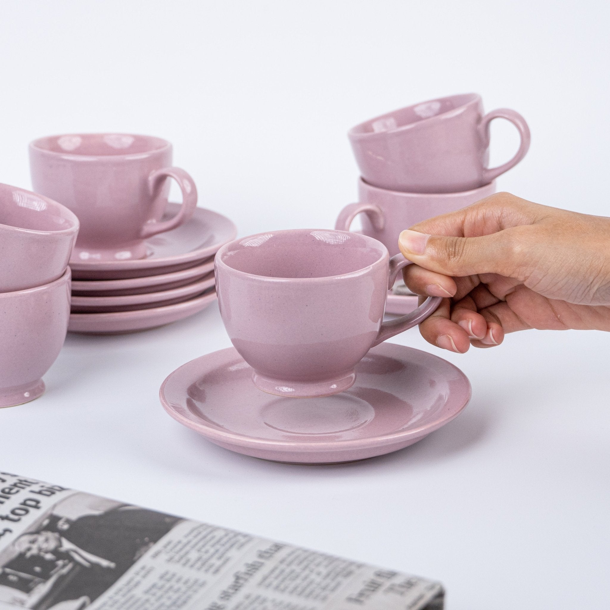 Lavender Ceramic Cup and Saucer - The Golden Theory