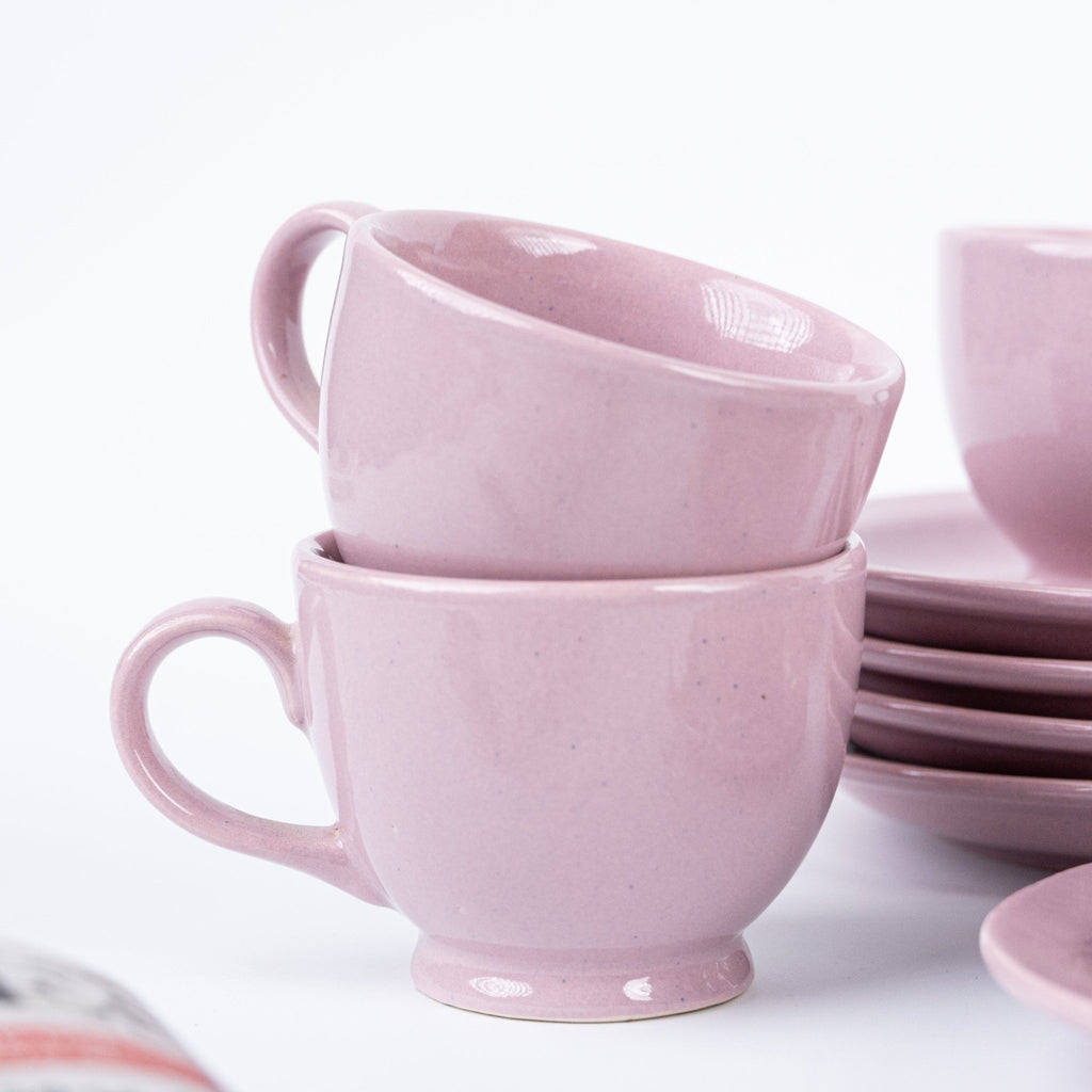 Lavender Ceramic Cup and Saucer - The Golden Theory