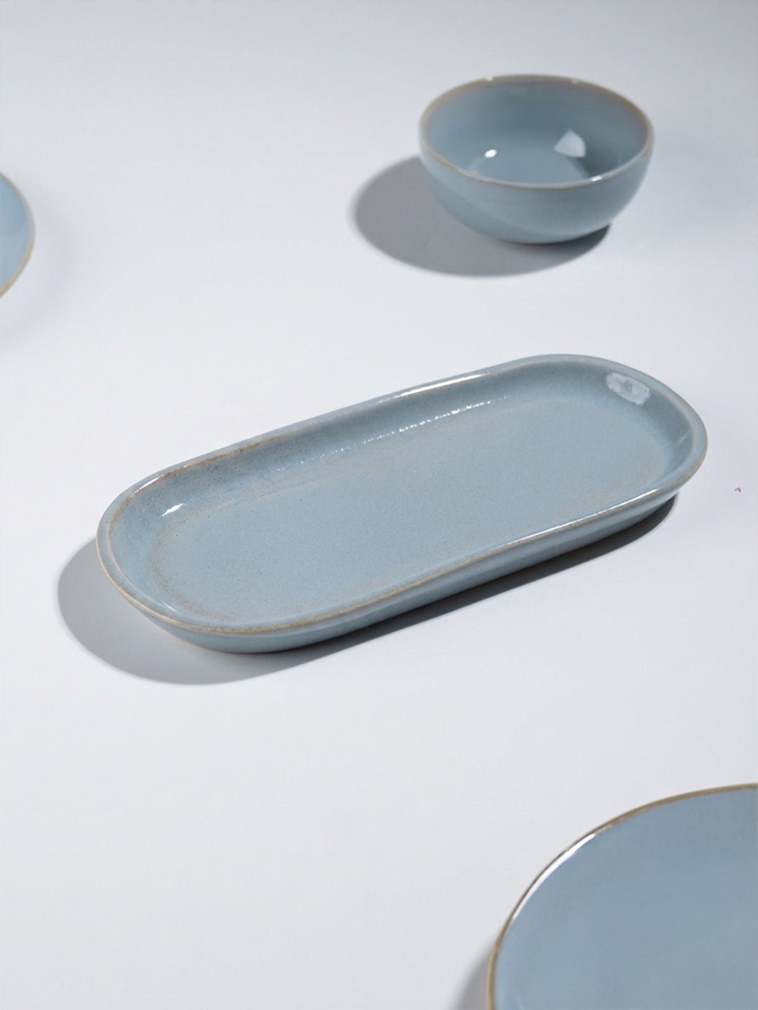 Light Blue Ceramic Platter - The Golden Theory
