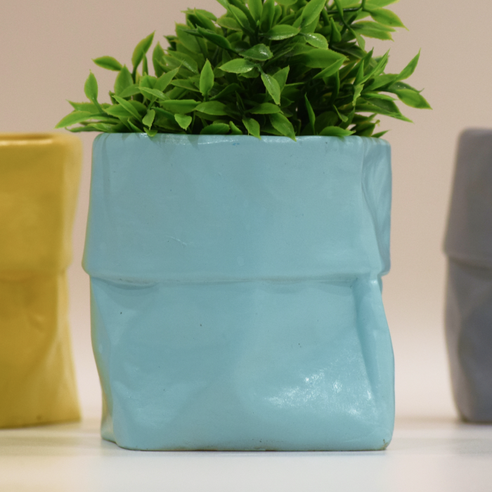 Light Blue Resin Planter Secondary image