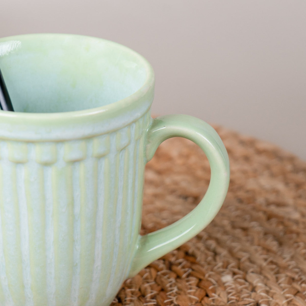Light Green Handcrafted Ceramic Coffee Mug - The Golden Theory