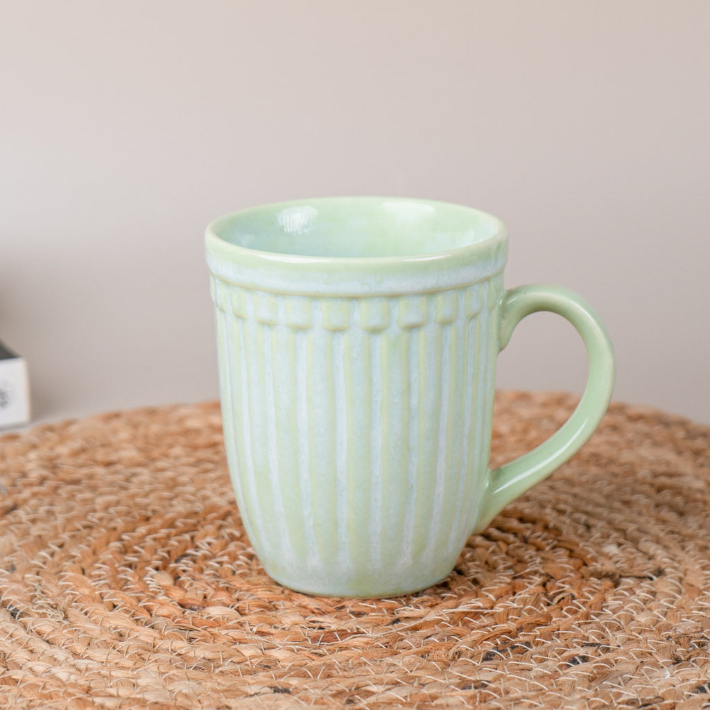 Light Green Handcrafted Ceramic Coffee Mug - The Golden Theory