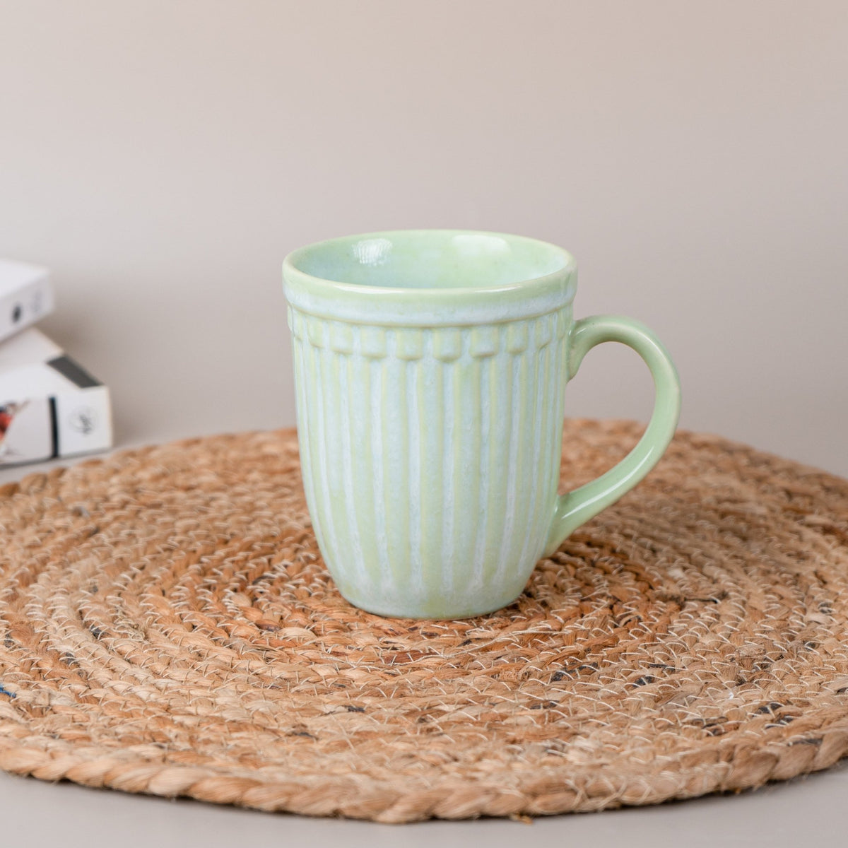 Light Green Handcrafted Ceramic Coffee Mug - The Golden Theory