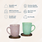 Light Green Handcrafted Ceramic Coffee Mug - The Golden Theory