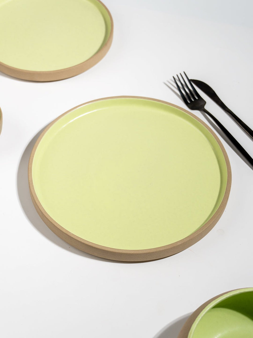 Light Green & Rust Ceramic Dinner Plate - The Golden Theory