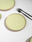 Light Green & Rust Ceramic Quarter Plate - The Golden Theory