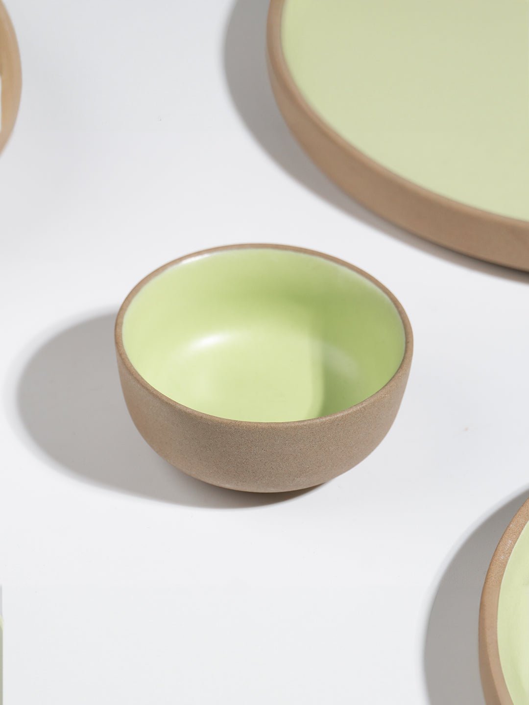 Light Green & Rust Ceramic Small Bowl - The Golden Theory