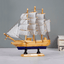 Light Wood and Blue Model Ship Sculpture - The Golden Theory