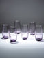 Lilac-Tint Ribbed Tall Glasses - Set of 6 - The Golden Theory