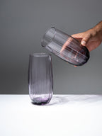 Lilac-Tint Ribbed Tall Glasses - Set of 6 - The Golden Theory