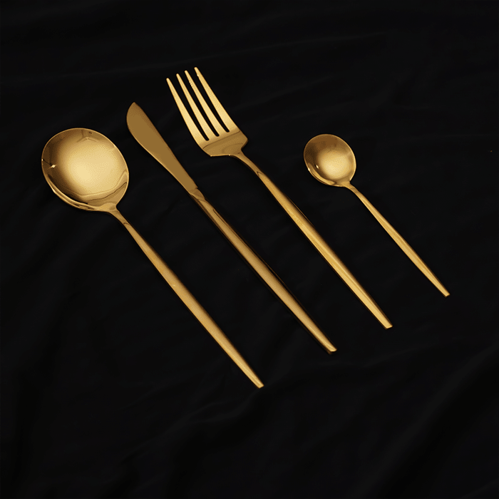 Luxurious Gold Stainless Steel Cutlery Set of 4 Secondary image