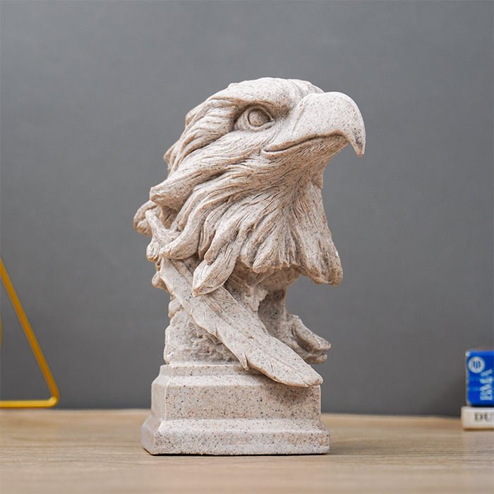 Majestic Eagle Head Sculpture - The Golden Theory