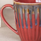 Maroon Ceramic Coffee Mug with Drops Design - The Golden Theory