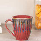 Maroon Ceramic Coffee Mug with Drops Design - The Golden Theory