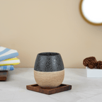 Matte Black and Wood Textured Bathroom Accessory Set - The Golden Theory
