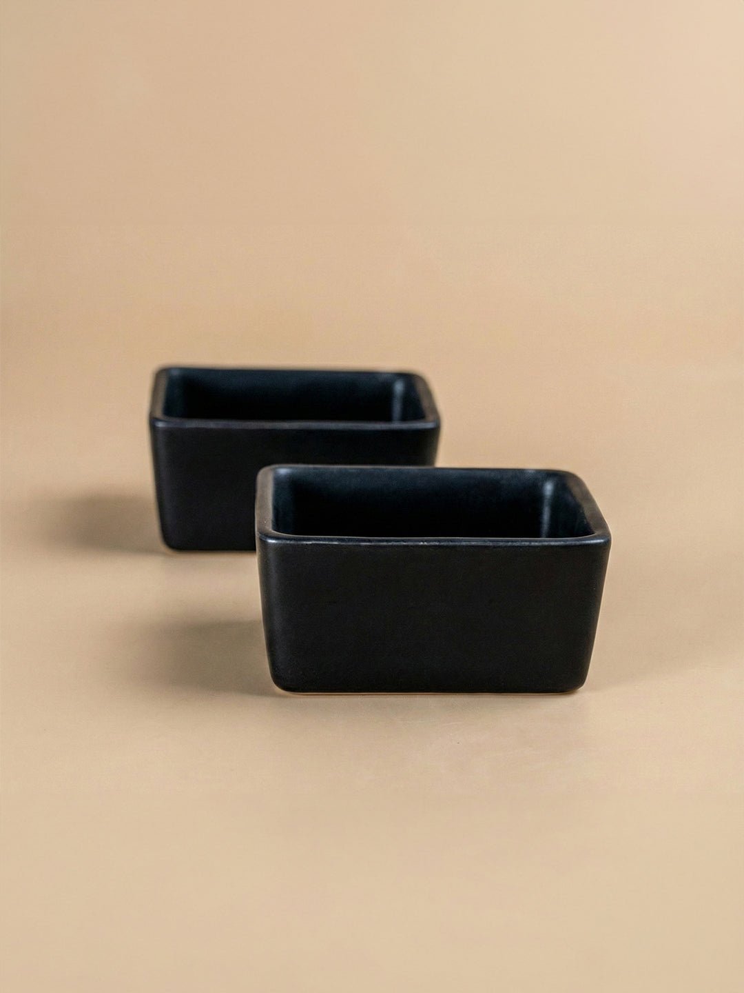 Matte Black Ceramic Dip Bowls Set Secondary image