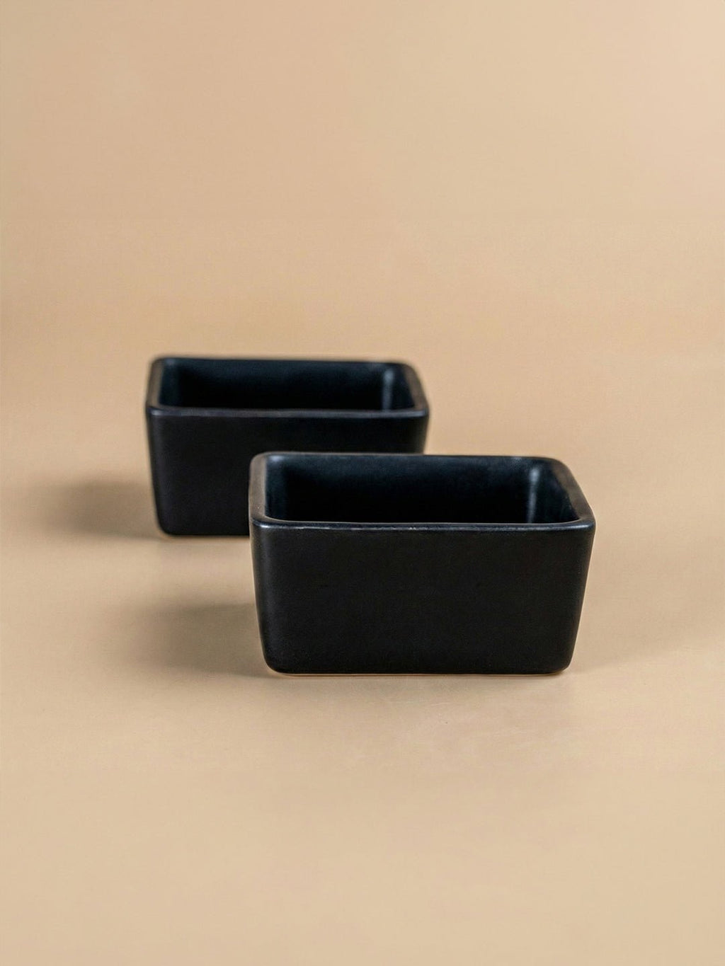 Matte Black Ceramic Dip Bowls Set - The Golden Theory