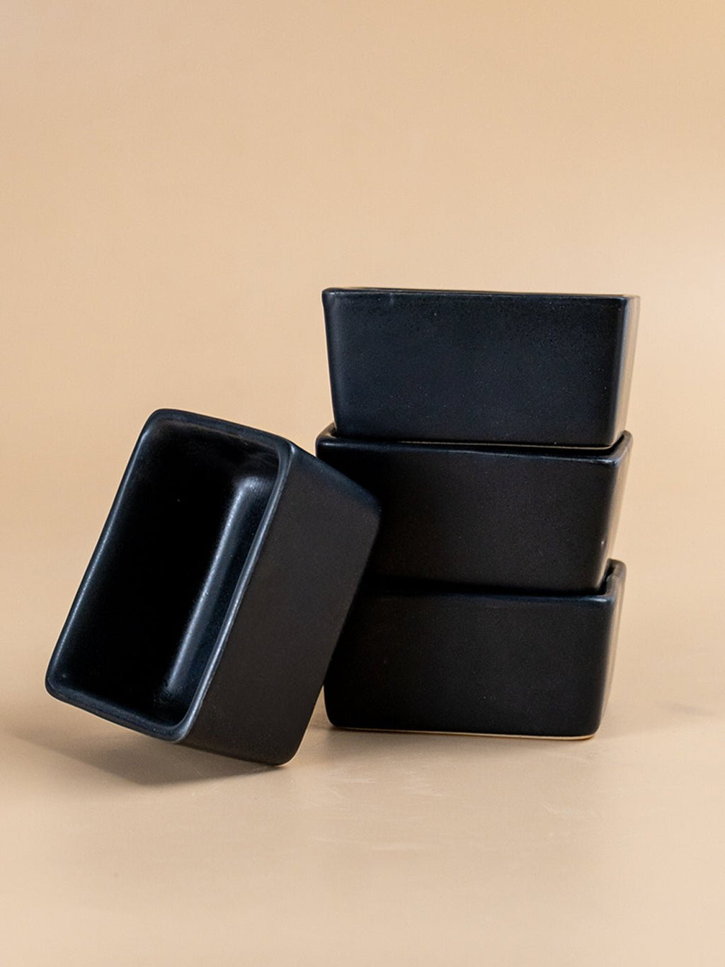 Matte Black Ceramic Dip Bowls Set - The Golden Theory