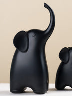 Matte Black Elephant Sculpture Set - The Golden Theory