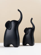 Matte Black Elephant Sculpture Set - The Golden Theory