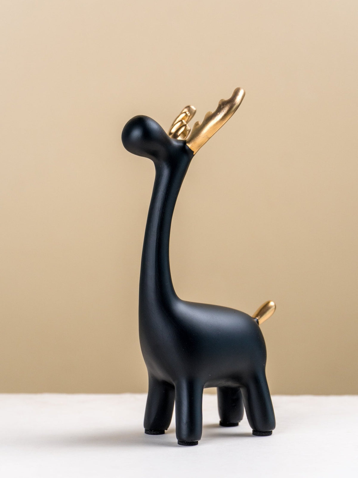 Matte Black & Gold Deer Family Sculpture Set - The Golden Theory