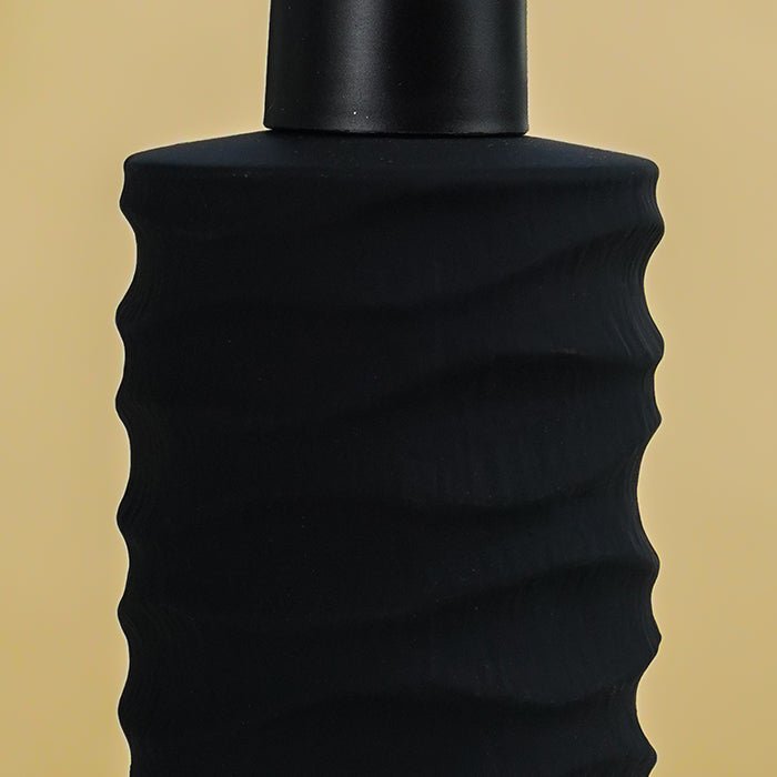 Matte Black Ripple Ceramic Soap Dispenser - The Golden Theory