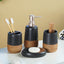 Matte Black Speckled Ceramic Bathroom Set of 4 - The Golden Theory