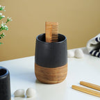 Matte Black Speckled Ceramic Bathroom Set of 4 - The Golden Theory